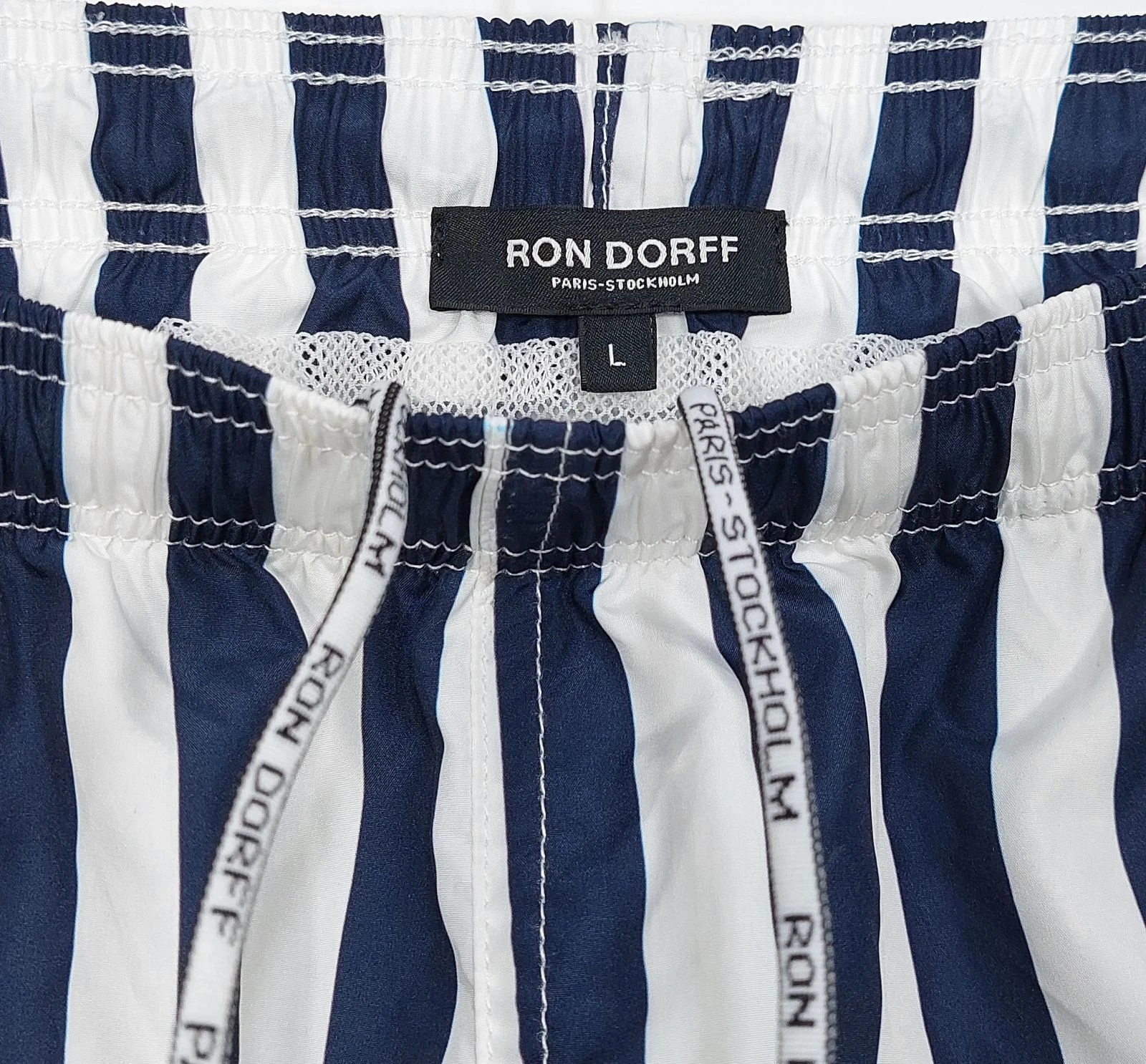 Ron Dorff vertical stripes swim shorts - white / navy L – photo 3